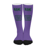 Custom Light Purple Green Knee-High Sock