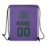 Custom Light Purple Green Drawstring Bag