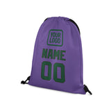 Custom Light Purple Green Drawstring Bag