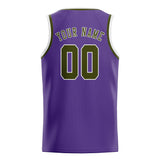 Custom Light Purple & Olive Colors Design Sports Basketball Jersey
