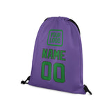 Custom Light Purple Emerald Green Drawstring Bag