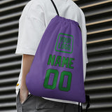 Custom Light Purple Emerald Green Drawstring Bag