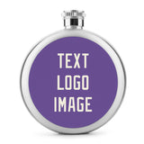 Custom Light Purple Cream Hip Flask