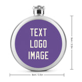Custom Light Purple Cream Hip Flask