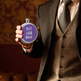 Custom Light Purple Cream Hip Flask