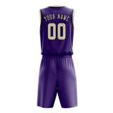 Custom Light Purple Cream Basketball Set