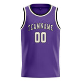 Custom Light Purple & Cream Colors Design Sports Basketball Jersey