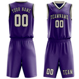 Custom Light Purple Cream Basketball Set