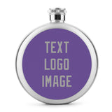 Custom Light Purple Gray Hip Flask