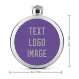 Custom Light Purple Gray Hip Flask