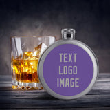 Custom Light Purple Gray Hip Flask