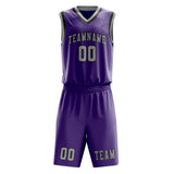 Custom Light Purple Gray Basketball Set