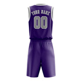Custom Light Purple Gray Basketball Set