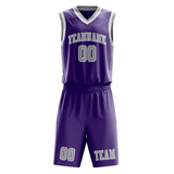 Custom Light Purple Gray Basketball Set