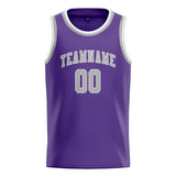 Custom Light Purple & Gray Colors Design Sports Basketball Jersey