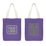 Custom Light Purple Dark Grey Canvas Tote Bag