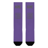 Custom Light Purple Dark Grey Knee-High Sock