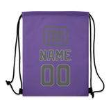 Custom Light Purple Dark Grey Drawstring Bag