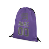 Custom Light Purple Dark Grey Drawstring Bag