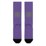 Custom Light Purple Dark Grey Knee-High Sock