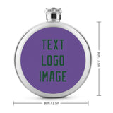 Custom Light Purple Green Hip Flask