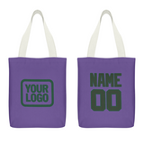 Custom Light Purple Dark Green Canvas Tote Bag