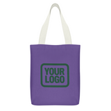 Custom Light Purple Dark Green Canvas Tote Bag