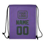 Custom Light Purple Dark Green Drawstring Bag