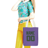 Custom Light Purple Dark Green Canvas Tote Bag