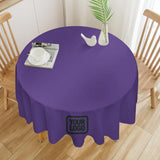 Custom Light Purple Dark Green Round Table Cloth