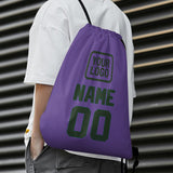 Custom Light Purple Dark Green Drawstring Bag