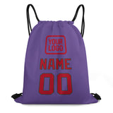 Custom Light Purple Red Drawstring Bag