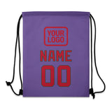 Custom Light Purple Red Drawstring Bag