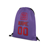 Custom Light Purple Red Drawstring Bag
