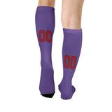 Custom Light Purple Red Knee-High Sock