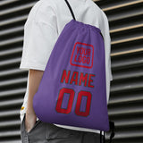 Custom Light Purple Red Drawstring Bag