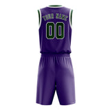 Custom Light Purple Green Basketball Set