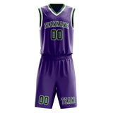 Custom Light Purple Green Basketball Set