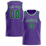 Custom Light Purple & Green Colors Design Sports Basketball Jersey