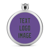 Custom Light Purple Dark Green Hip Flask