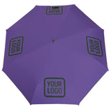 Custom Light Purple Dark Green Automatic Umbrella