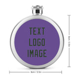 Custom Light Purple Dark Green Hip Flask
