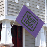 Custom Light Purple Dark Green Flag