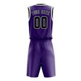 Custom Light Purple Dark Green Basketball Set