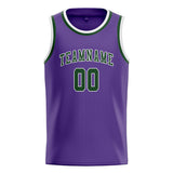 Custom Light Purple & Dark Green Colors Design Sports Basketball Jersey