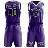 Custom Light Purple Dark Green Basketball Set