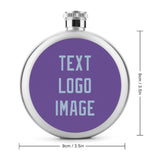 Custom Light Purple Light Blue Hip Flask