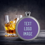 Custom Light Purple Light Blue Hip Flask