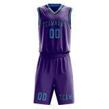 Custom Light Purple Light Blue Basketball Set