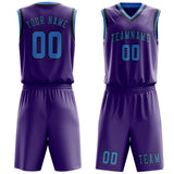 Custom Light Purple Light Blue Basketball Set